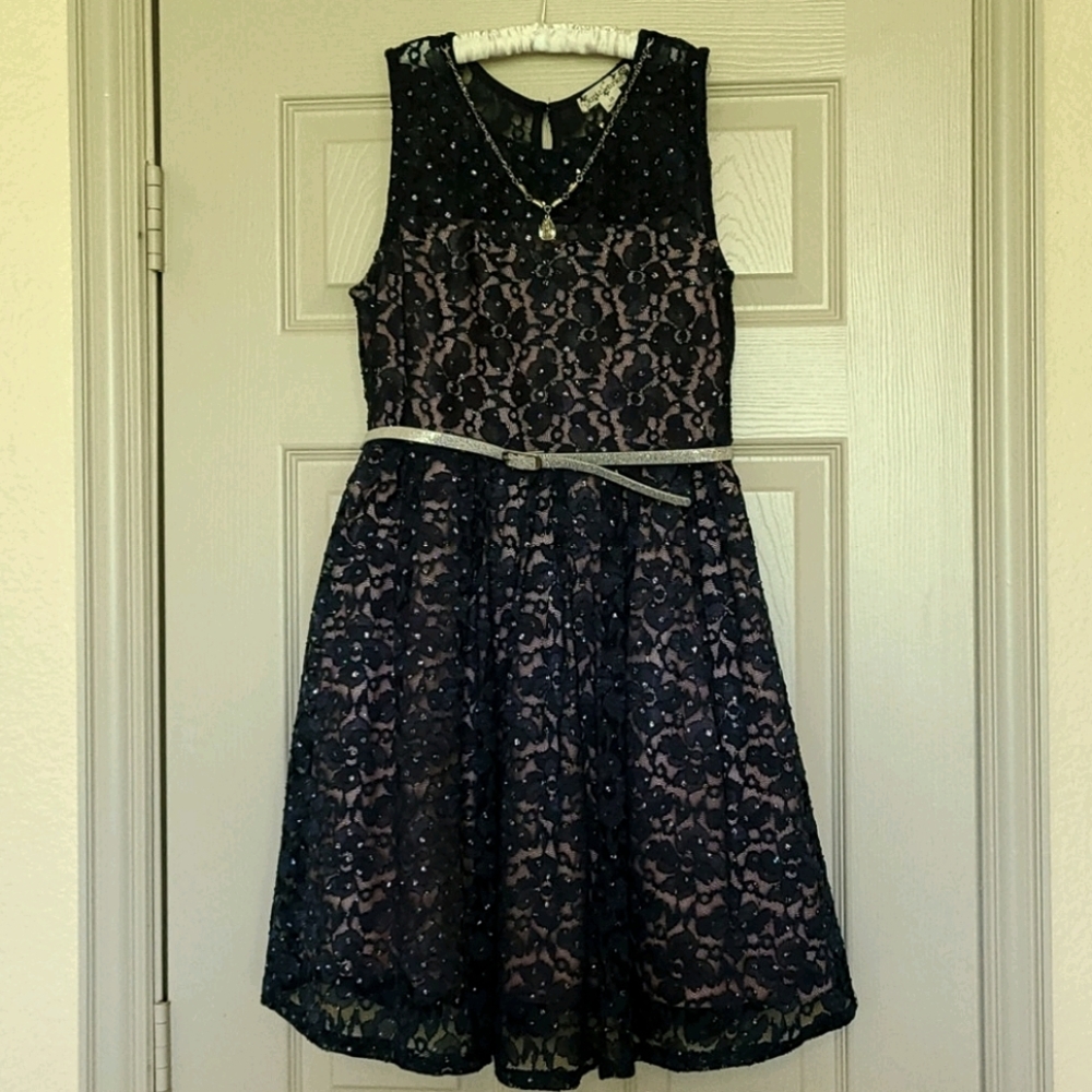 Girls blue lace formal dress. 16 years old